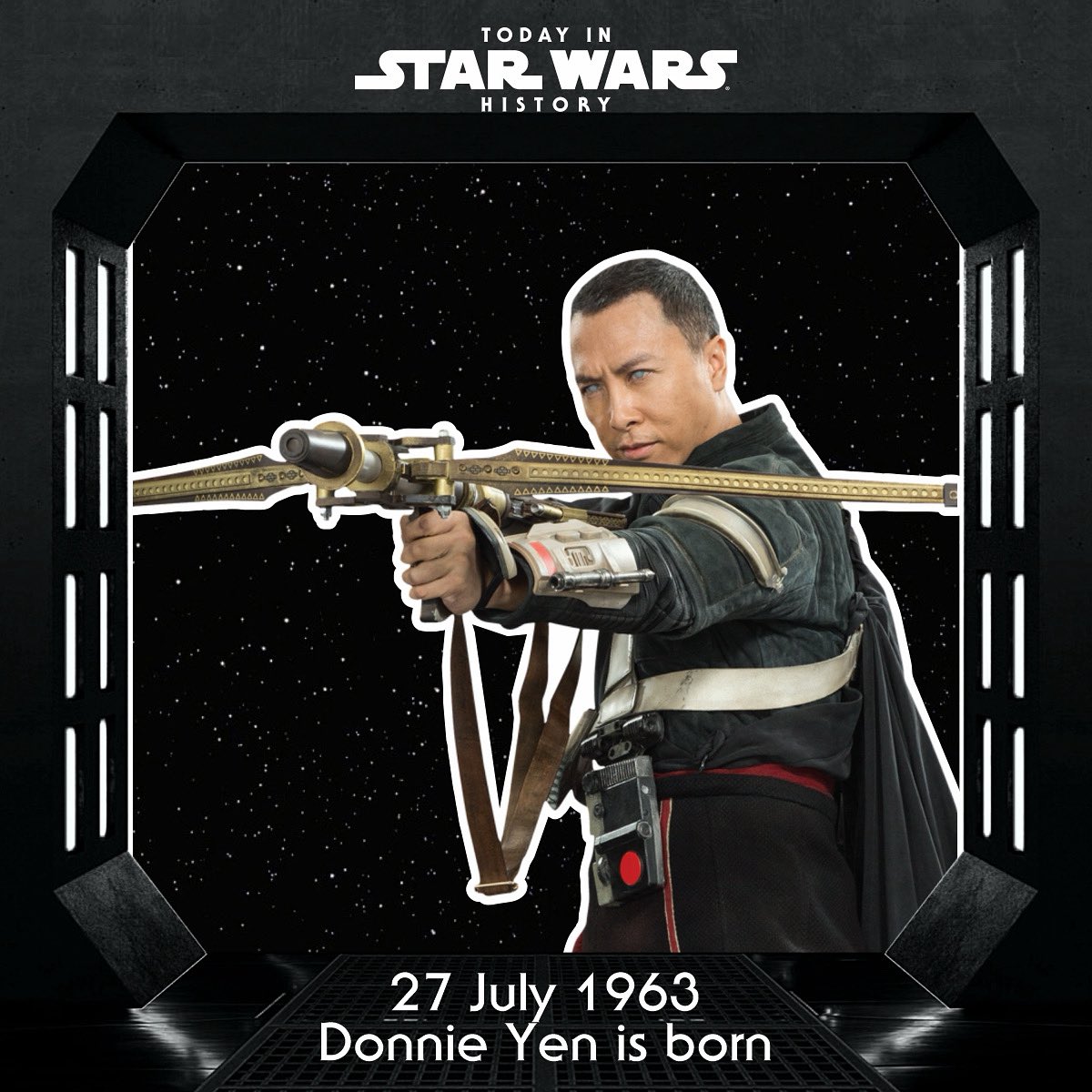 TodayinStarWars's tweet image. 27 July 1963 #TodayinStarWarsHistory ”Look for the Force... and you will always find me.” #ChirrutÎmwe #DonnieYen