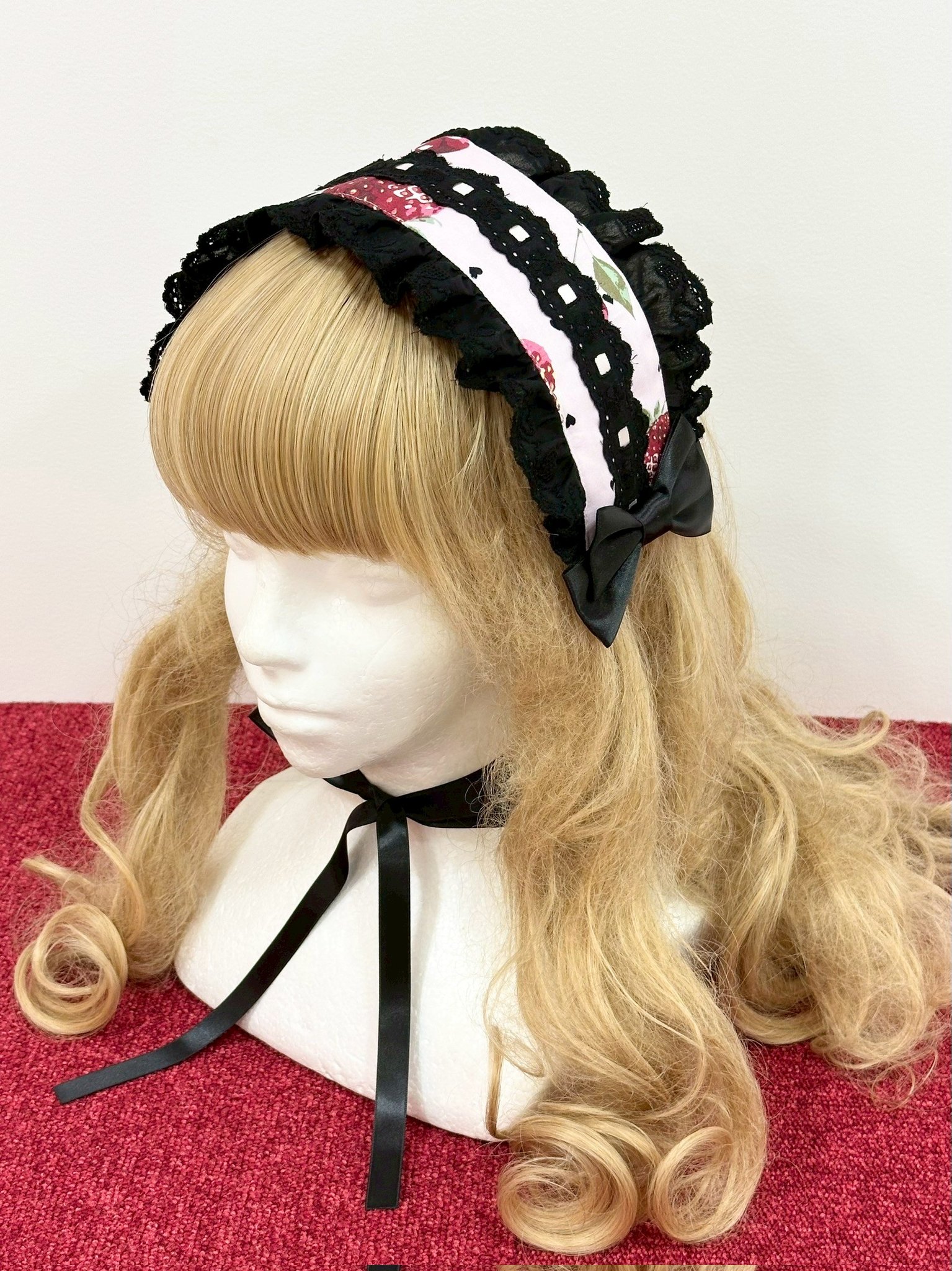 【新作】メタモルフォーゼ　Lady Fruit柄OP　ブラック【美品】 Lady Fruit | メタモルフォーゼ - ロリータ（ロリィタ