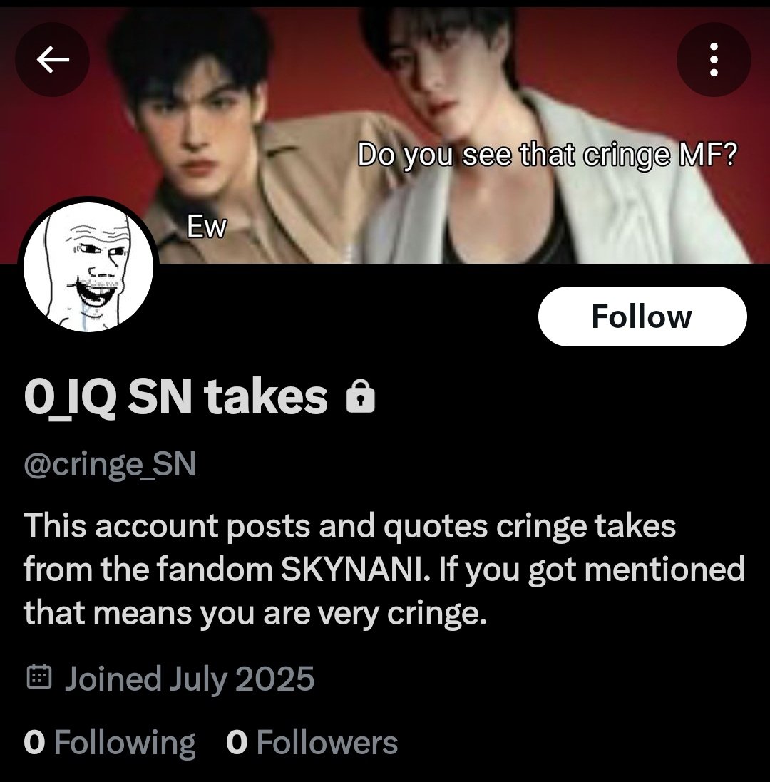 SkyNaniProtect's tweet image. 🚨 BLOCK AND REPORT 🚨
x.com/cringe_SN
Report the account under:
☑️ Hate
> Hateful References
☑️ Spam
❌ INTERACT / ENGAGE ❌