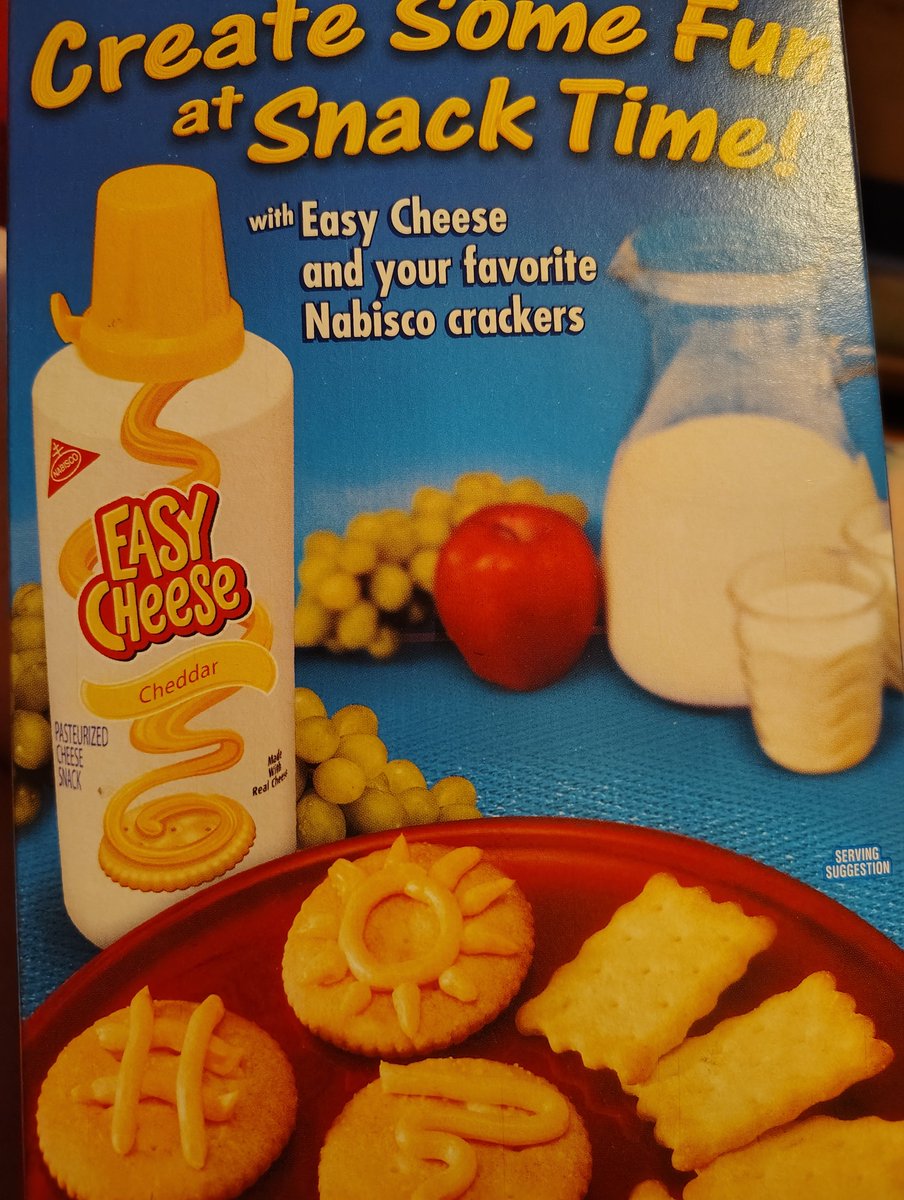 Laterbexx's tweet image. Does the background picture look like it's been around since the creation of these crackers or is it just me?
Who still has milk in pitchers?