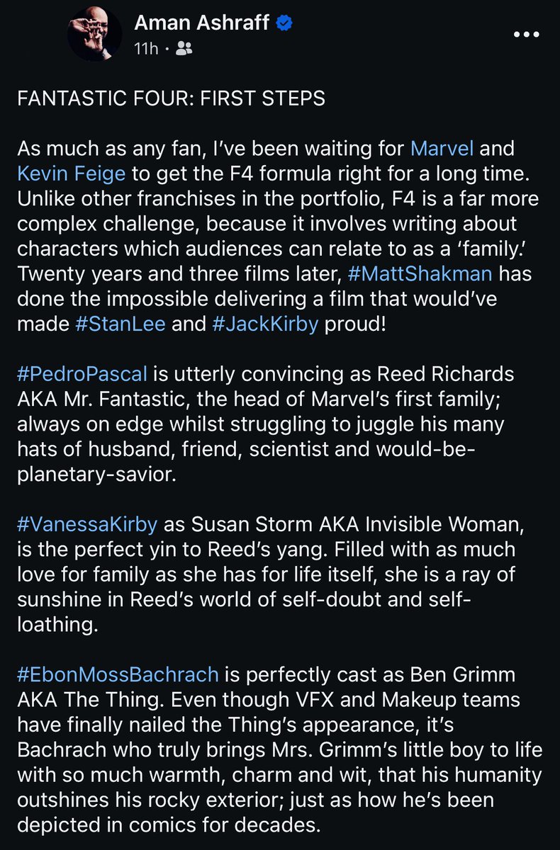 amanashraff's tweet image. #FantasticFour
Expanded Review
Verdict: 8/10
#FantasticFourFirstSteps @Kevfeige
@Marvel @MarvelStudios #MattShakman #ItsClobberinTime