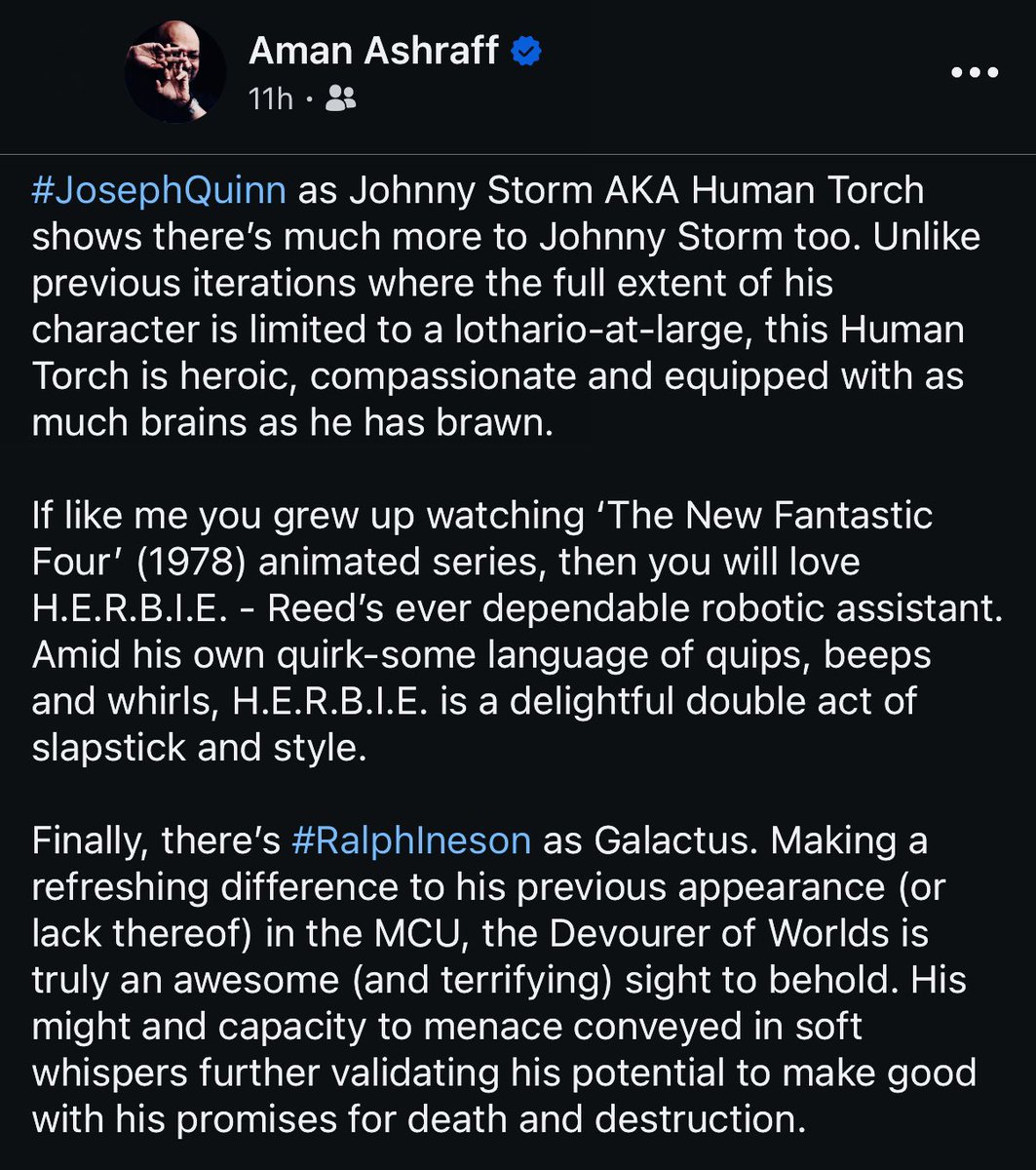 amanashraff's tweet image. #FantasticFour
Expanded Review
Verdict: 8/10
#FantasticFourFirstSteps @Kevfeige
@Marvel @MarvelStudios #MattShakman #ItsClobberinTime