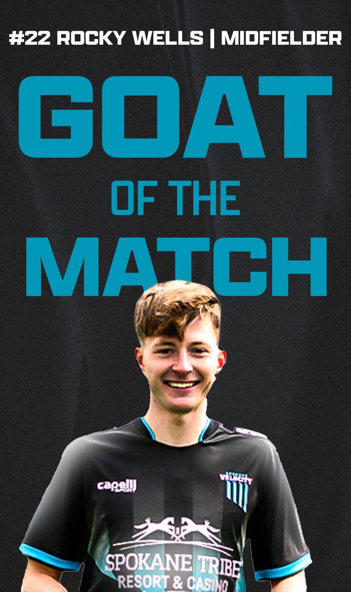 SpokaneVelocity's tweet image. Making his PRO DEBUT, Rocky Wells is your GOAT of the Match!
#SPKvSAC #LeagueOne #LetsGoSpo #UpTheFalls #WelcomeToTheEdge #UnfinishedBusiness #USLJägermeisterCup