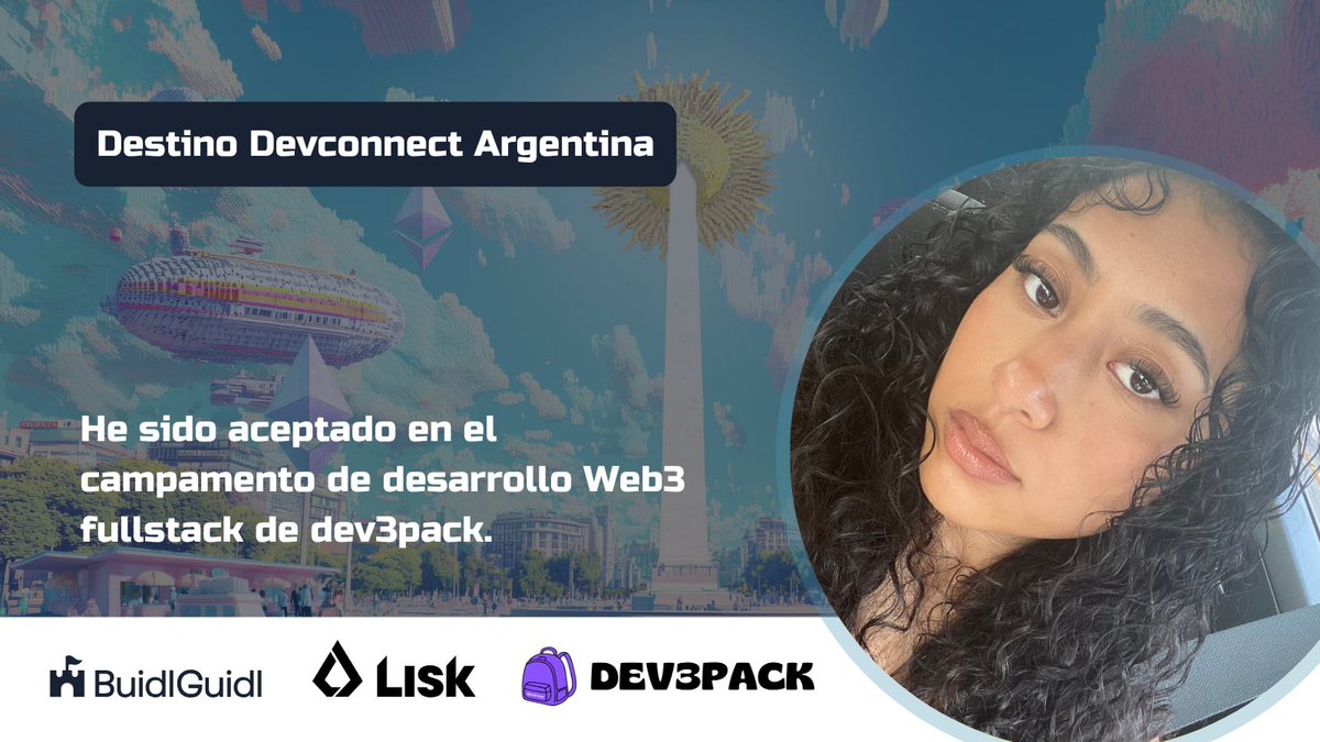 vale_om's tweet image. Del 4 al 8 de agosto voy a estar en un campamento intensivo de desarrollo Full Stack Web3 con @dev3pack !!
Una semana para aprender, meterme de lleno en el mundo Web3 y compartir con gente increíble 🚀🚀
Si tú también quieres participar dale click acá 👉 tally.so/r/3j4j89…