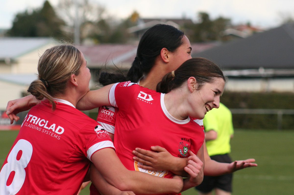 HAPPINESS IS: Scoring the 86th minute winner in northern league women's football at home to Franklin to keep your team 8 points clear at the top. Melville team mates help Freya Douglas celebrate.
