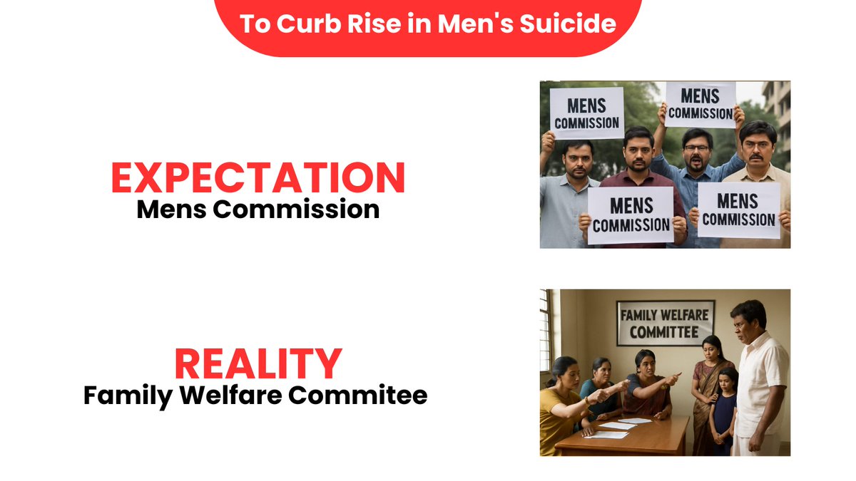 BeingAMale's tweet image. Men: “We want a Men’s Commission to stop suicides.”
 SC: “Here, take Family Welfare Committee. It’s pink on the inside.”
 Just change the name. Keep the bias.
 #Repeal498A #NeeyaNaana