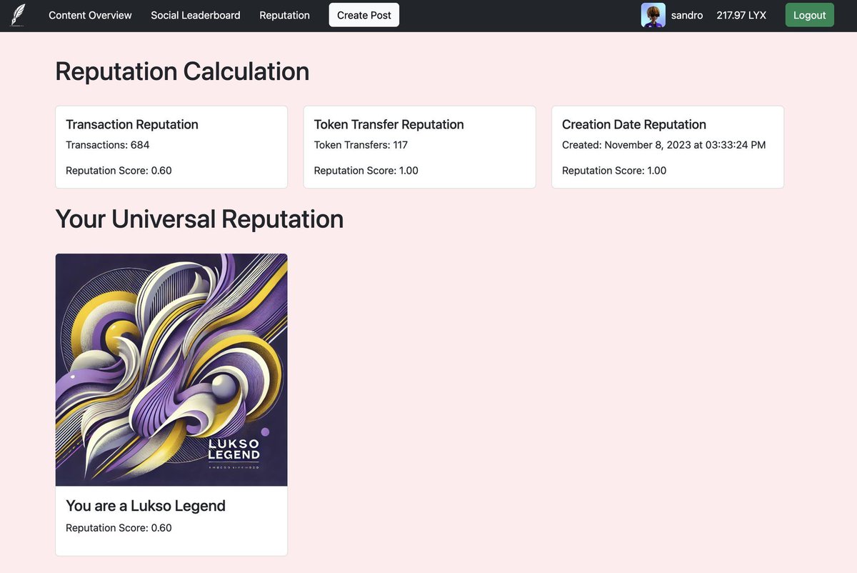 S_Ruetti's tweet image. Another concept that I find interesting about @ERC725Account is the calculation of reputation. Social reputation can be used to give a particular user an advantage, for example, when creating a credit score or loayality. It's also a part of the Social-Fi revolution.
The…