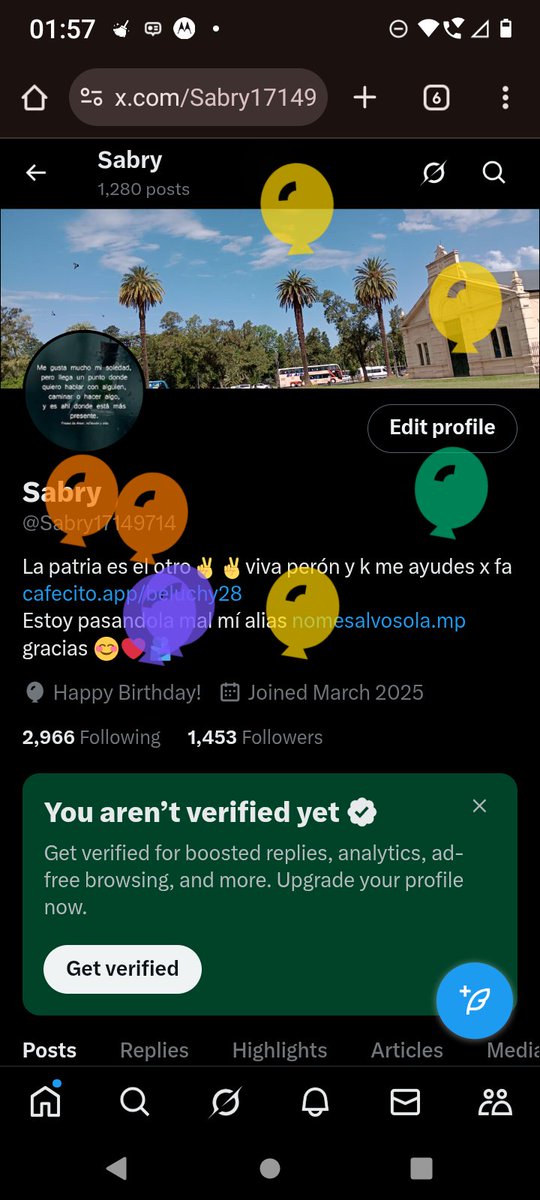 Sabry17149714's tweet image. Hoy nació una bella justiciera peroncha, compañera
Luchadora de la vida
La patria es el otro ✌️🇦🇷🌞
No me salvó sola
Kuka hasta la victoria
Feliz✌️🇦🇷😍🌈🤗☘️