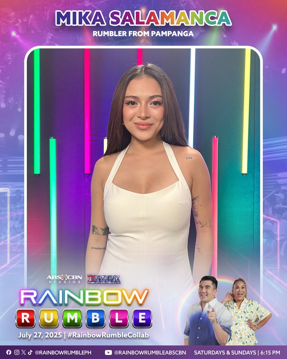 RainbowRumblePH's tweet image. Manguna kaya sa Rally to the Top ang &quot;Controversial Ca-Babe-Len ng Pampanga&quot; na si Mika Salamanca? #RainbowRumbleCollab 🌈💪🏻

Abangan ang PBB Kapuso Housemates sa #RainbowRumble ngayong Linggo, 6:15PM sa Kapamilya Channel, Kapamilya Online Live, A2Z, at AllTV.