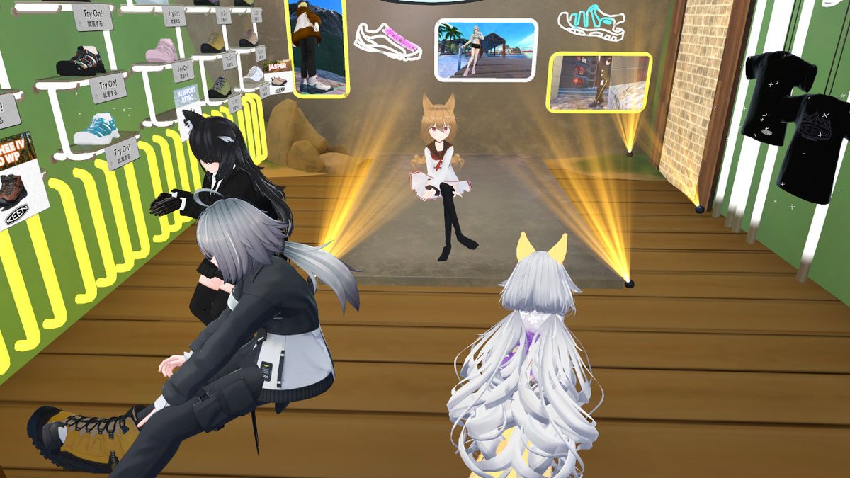 kirinagare_vrc's tweet image. 靴の位置調整ヨシ #KEENXVket
試着できる靴の種類が多かったけど、黒系を選びました