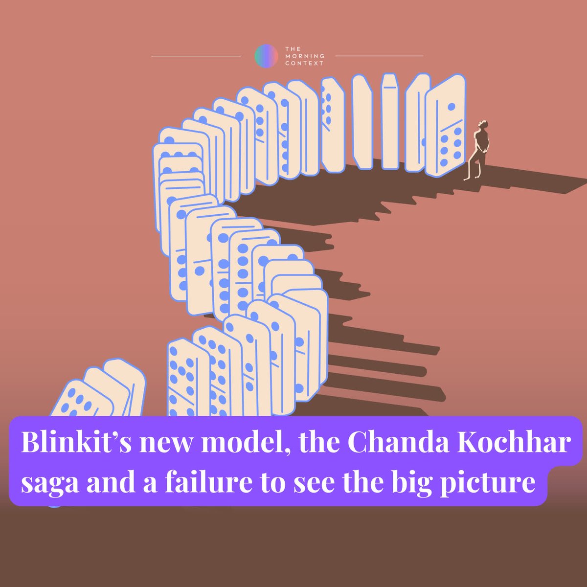 MorningContext's tweet image. Blinkit changed how it runs its business, Chanda Kochhar was held accountable after years, and SEBI softened its stance on Jane Street. Each of this reflects how short-term thinking often wins over long-term accountability. @akm1410 writes: themorningcontext.com/internet/blink…