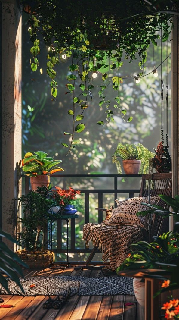 Sương mờ nhẹ nhàng, hoa thắm tươi,
Ban công yên ả, lòng thêm vui.
🍁🍁