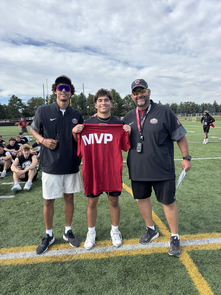 Israel_Shrode's tweet image. Thankful for the opportunity to compete at the @CWUFB individual camp and take home WR MVP! @CoachFisk @coachbradycrane @DVSP87 @WestbrookCoach