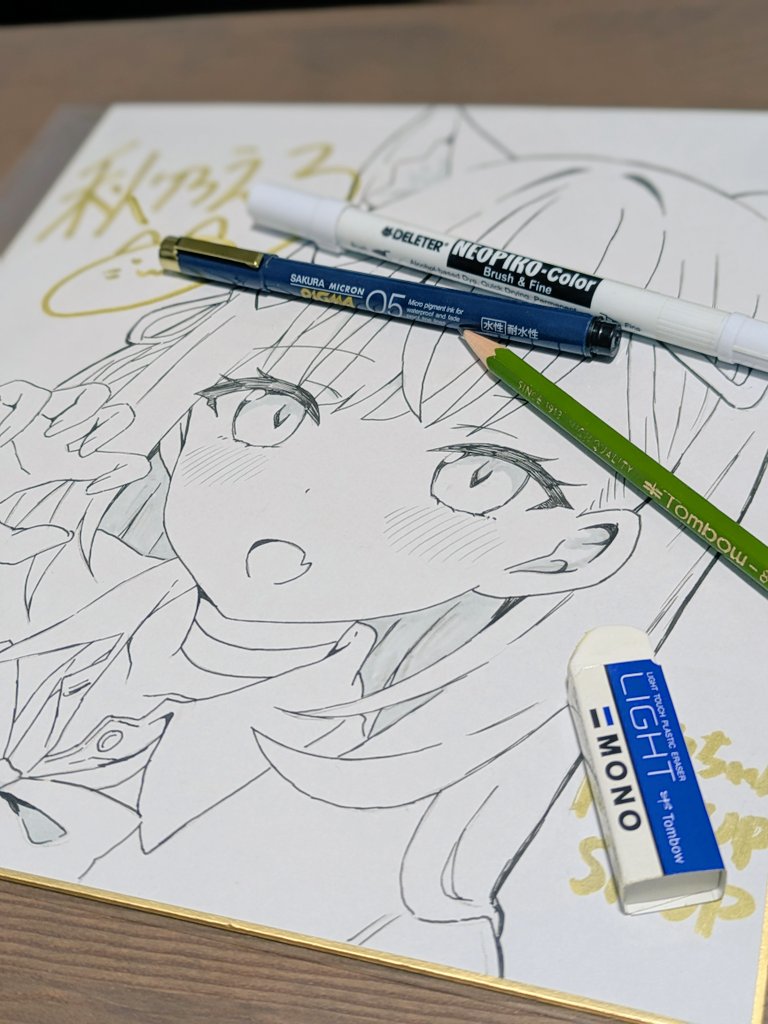 lkpk_g's tweet image. ポップアップショップに向けて色紙を描き描き……
