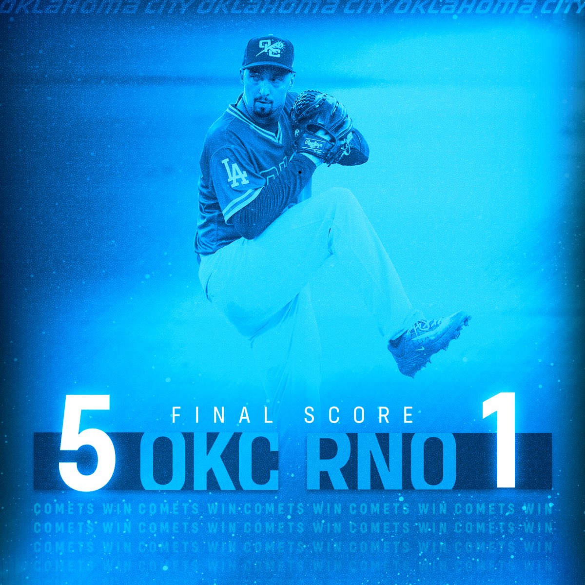 OKC_comets's tweet image. Led by rehabbing Dodgers pitcher Blake Snell, the Comets came oh so close to throwing the first-ever no-hitter at Greater Nevada Field in Reno during a 5-1 win!
Hunter Feduccia hit a homer and drove in four runs to lead the offensive charge.
Recap: milb.com/oklahoma-city/…