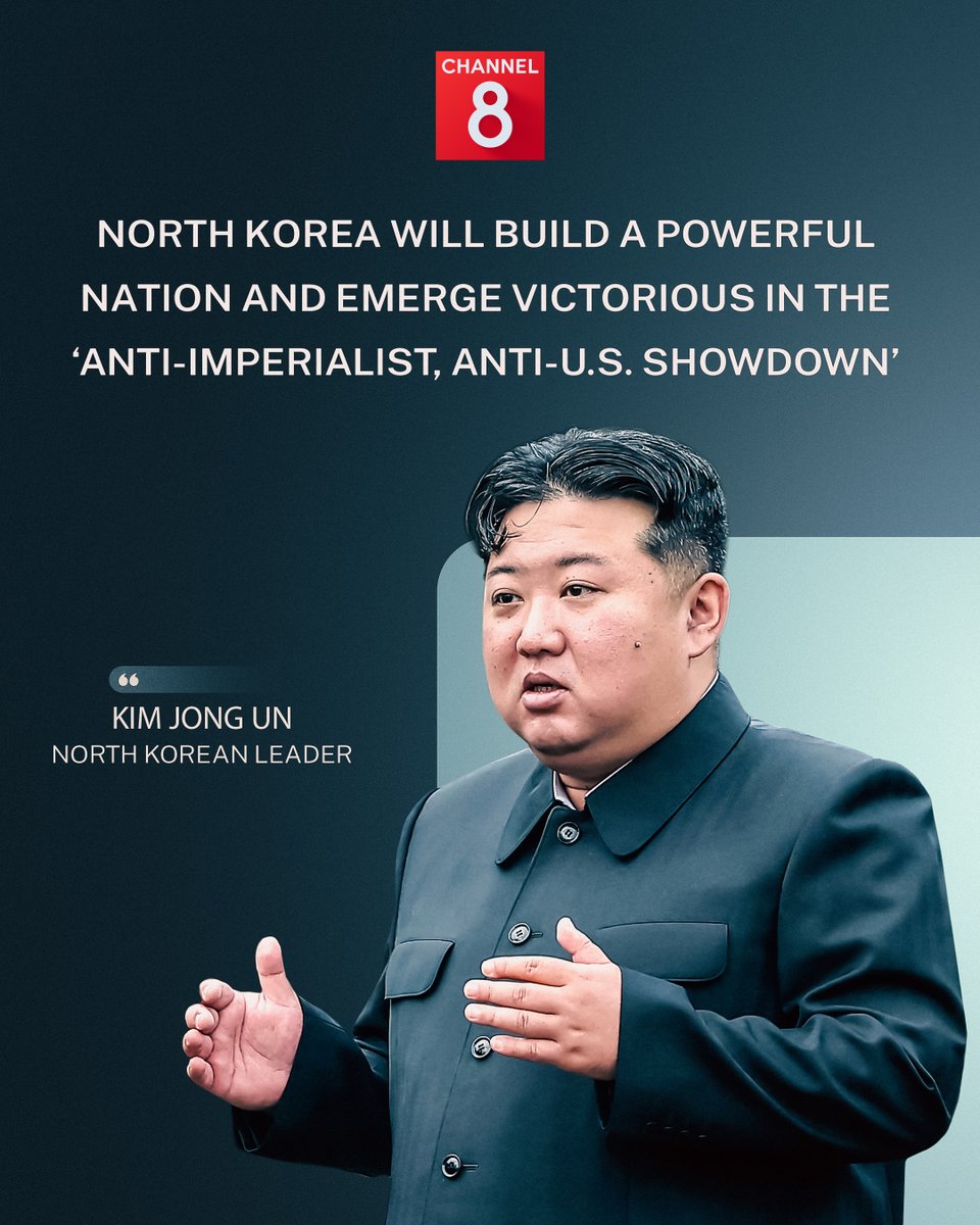 Channel8English's tweet image. Marking the Korean War armistice, North Korean leader Kim Jong Un said “our state and its people would surely achieve the great cause of building a rich country with a strong army and become honorable victors in the anti-imperialist, anti-U.S. showdown.”
#CHANNEL8