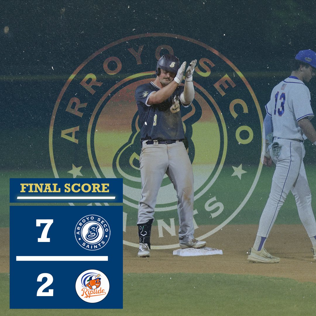 Great Saints win at Great Park. 

Up next: We host the MLB Academy Barons at Jackie Robinson Field at 6:05 p.m. for our final regular season game of the summer.

#CCL2025 #SaintsOfSummer