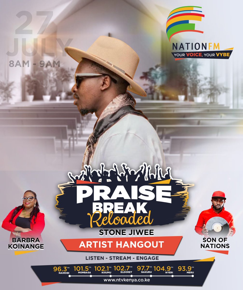 We’ve got the heavy hitters in the building! 🎤🔥
<a href="/realstoneejiwe/">STONEE JIWE</a> and @garveyroyal are pulling up on the Artist Hangout.

<a href="/KoinangeBarbra/">Barbra Koinange</a> <a href="/SONOFNATIONS/">Son of Nations</a>

#PraiseBreakReloaded