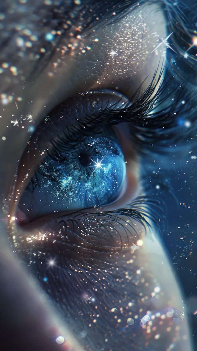 Eyes that hold the light of a thousand galaxies #wallpaper #4k #digitalart