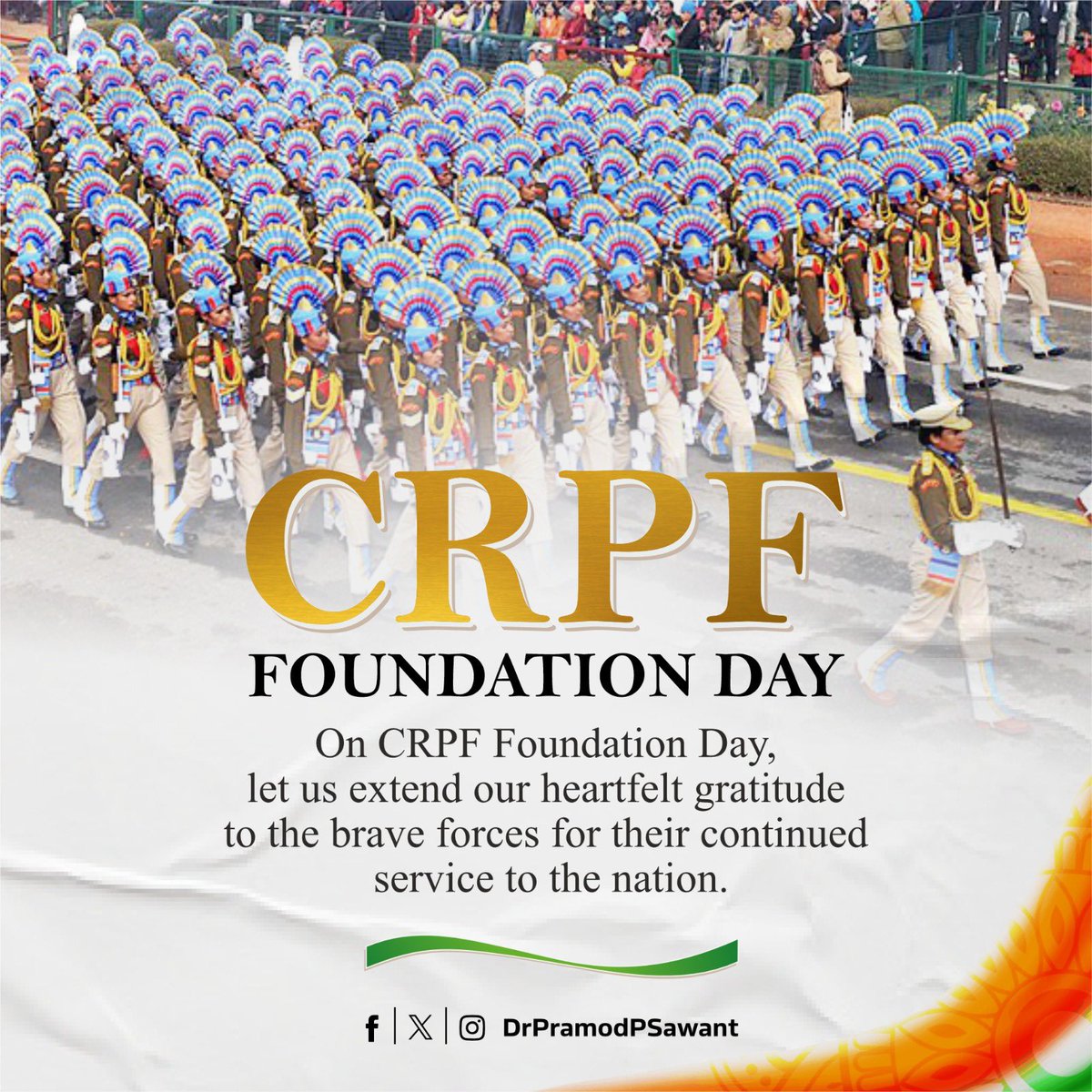 DrPramodPSawant's tweet image. CRPF Foundation Day commemorates the establishment of the Central Reserve Police Force, one of India’s premier paramilitary forces dedicated to maintaining internal security and national integrity.
The day honours the courage, discipline and selfless service of CRPF personnel…