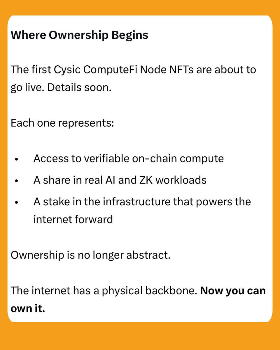 rahul2web3's tweet image. Not a big fan Yapping and neither big fan of InfoFI.

But yesterday i saw @cysic_xyz will launch an NFT collection and rewarding top 500 on LB with WL.

Now when NFTs are in so im in as well.

So from today i&apos;ll start yapping and starting with Cysic , all i know Cysic is…
