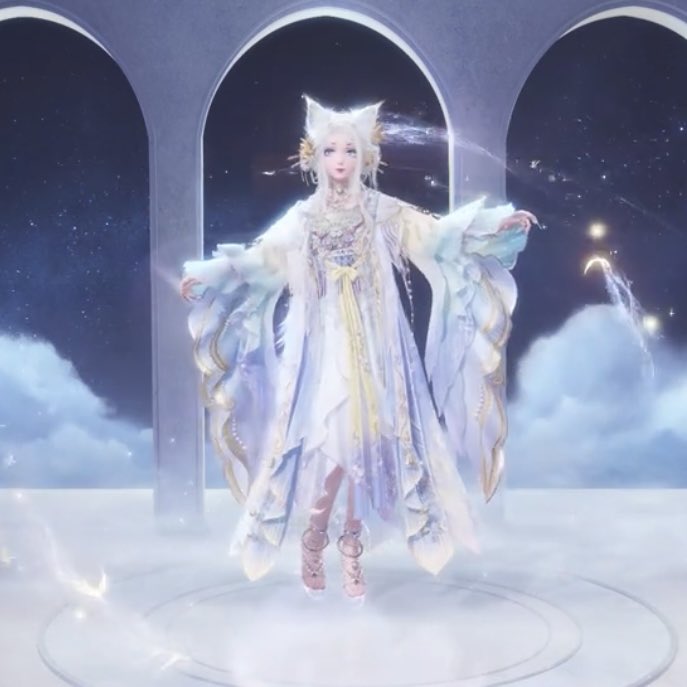 frierian_'s tweet image. side by side comparison of original and alternate dress. the alternate opens up at the bottom and you can see the shoes 😭😍 it's also cleaner and more elegant to look at!! AHHHH