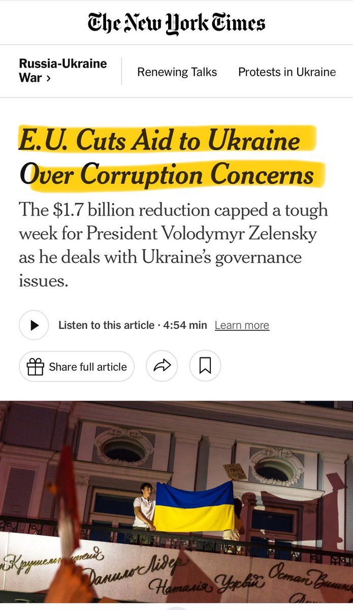 k_arsenale's tweet image. L’#UE taglia 1,7 miliardi di $ all’#Ucraina, a causa dell’aumento di corruzione nel governo #Zelensky. Ma non mi dire…….
