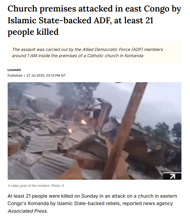 Does anyone care about Christians being murdered by Islamic State scum in the Congo?

Probably not as it's not about Hamas, Gaza and Palestinians.