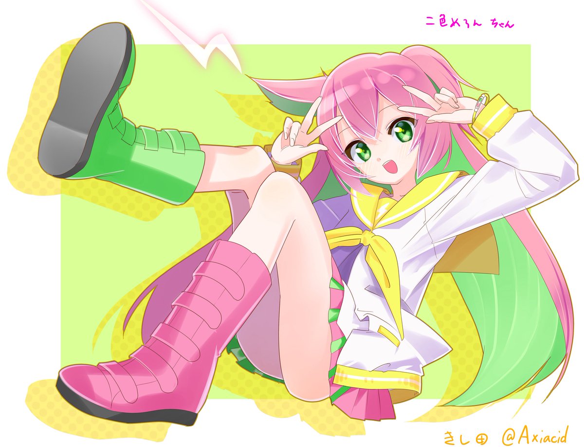 Axiacid's tweet image. すいかの日だからこの子の絵を再掲しよう