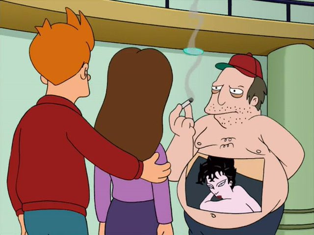 QuotesFuturama's tweet image. Nowadays, people aren't interested in art that's not tattooed on fat guys.
I'm on loan from the Louvre.
#Futurama