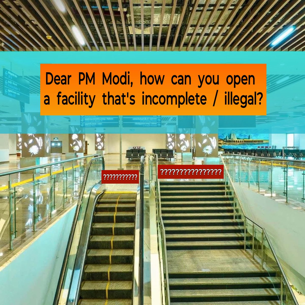DRA India (Disability Rights Alliance) (@disabilityindia) on Twitter photo .<a href="/AAI_Official/">Airports Authority of India</a> <a href="/AAIRHQSR/">Regional Executive Director AAI Southern Region</a> <a href="/aaitutairport/">TUTICORIN AIRPORT</a> <a href="/PMOIndia/">PMO India</a>
How has new Tuticorin airport terminal been inaugurated without Section 44 clearance under Rights of Persons with Act, 2016?
Do you WANT blind people to fall down steps / escalator as there's no tactile warning?
#Accessibility .<a href="/AAI_Official/">Airports Authority of India</a> <a href="/AAIRHQSR/">Regional Executive Director AAI Southern Region</a> <a href="/aaitutairport/">TUTICORIN AIRPORT</a> <a href="/PMOIndia/">PMO India</a>
How has new Tuticorin airport terminal been inaugurated without Section 44 clearance under Rights of Persons with Act, 2016?
Do you WANT blind people to fall down steps / escalator as there's no tactile warning?
#Accessibility