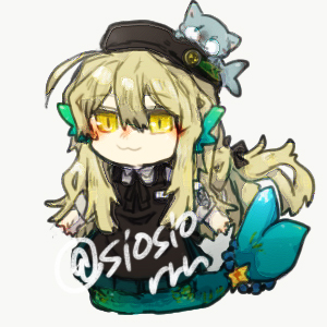 siosiorrr's tweet image. バーチャルフェスのアバター用にちび看板人魚ちゃん🌱描いた