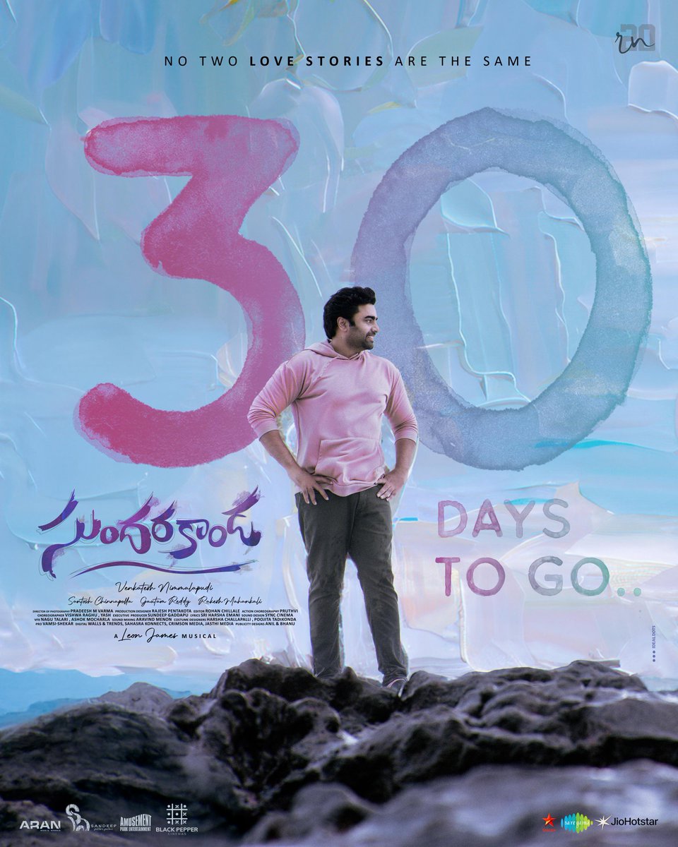 30 Days to Go… and the wait is getting sweeter! 💕
A story where emotions meet nostalgia, and love finds its own path.
Get ready to witness the magic of #Sundarakanda Releasing worldwide on August 27th! 🎬✨

Because truly,
No two love stories are the same…