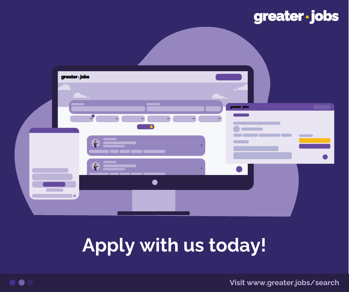 greater.jobs (@greater_jobs) on Twitter photo π FIND YOUR PERFECT ROLE π
Let us help you find the perfect job role. We have a number of wonderful vacancies to suit all your skills and qualities. Head over to our website greater.jobs to find your dream job!
π greater.jobs/search π FIND YOUR PERFECT ROLE π
Let us help you find the perfect job role. We have a number of wonderful vacancies to suit all your skills and qualities. Head over to our website greater.jobs to find your dream job!
π greater.jobs/search