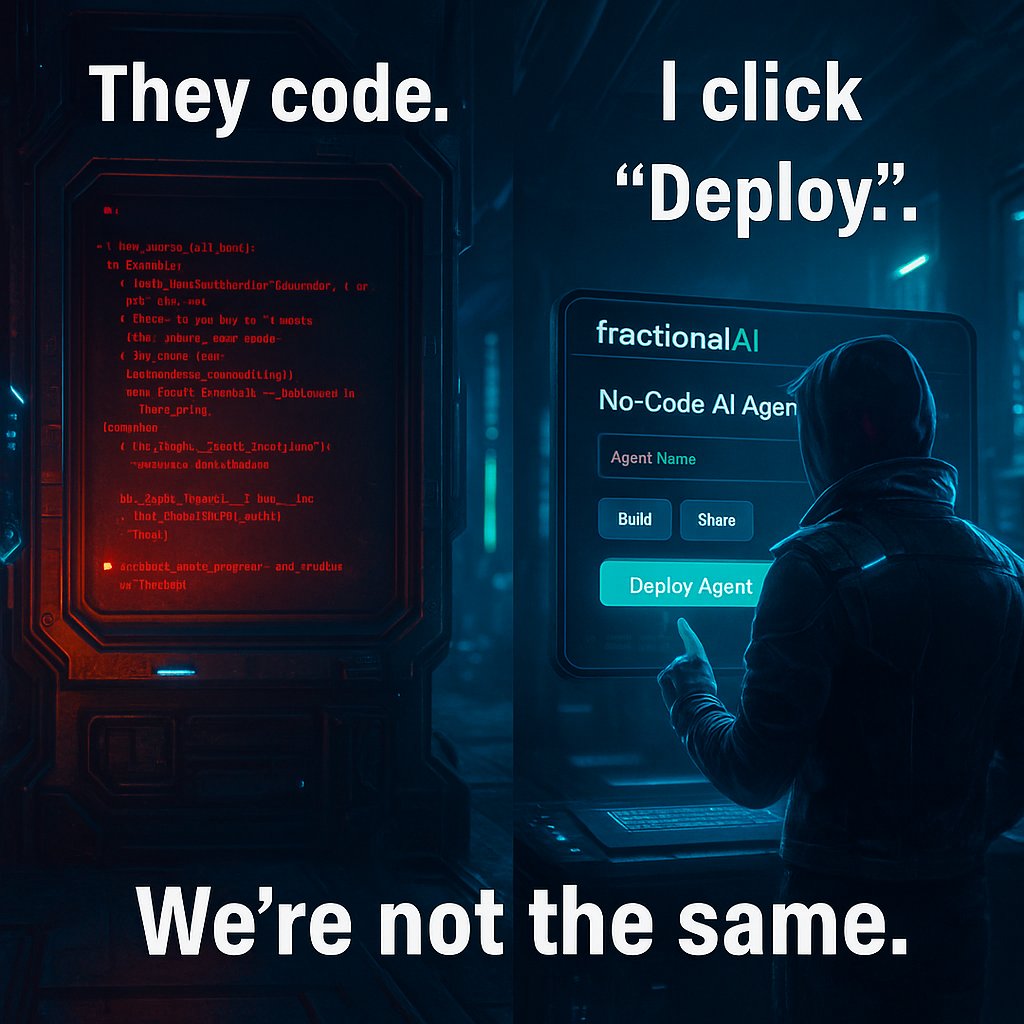 GM GM <a href="/FractionAI_xyz/">Fraction AI</a> fam

Can you get the difference 
They code with alot of stress and non stop working hard
while we just click deploy and still earn FAPs
#FractionAI 
#Web3AI