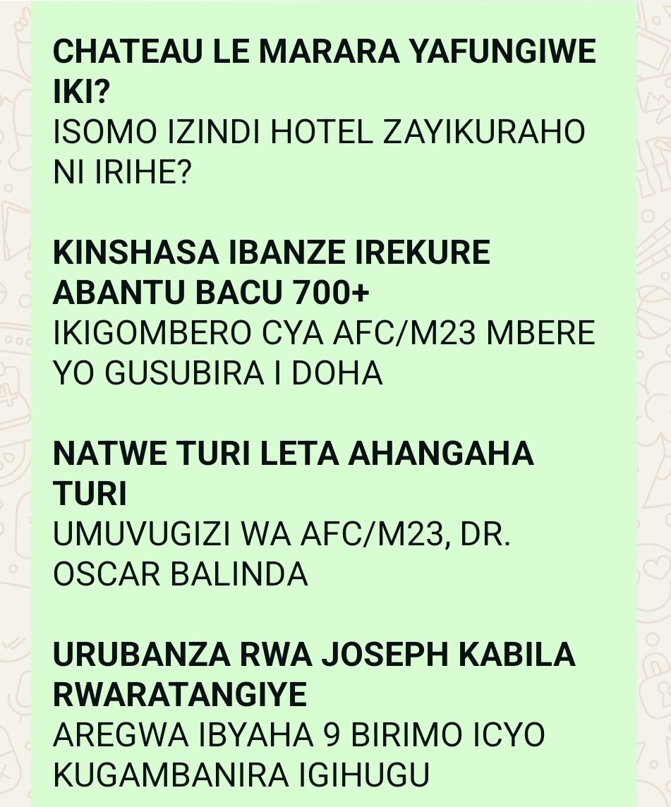 oswaki's tweet image. #Ahabona 27.07.2025 saa 12:15
Wavuga ku ngingo wihitiyemo
Umutumirwa: Jean Pierre Kagabo