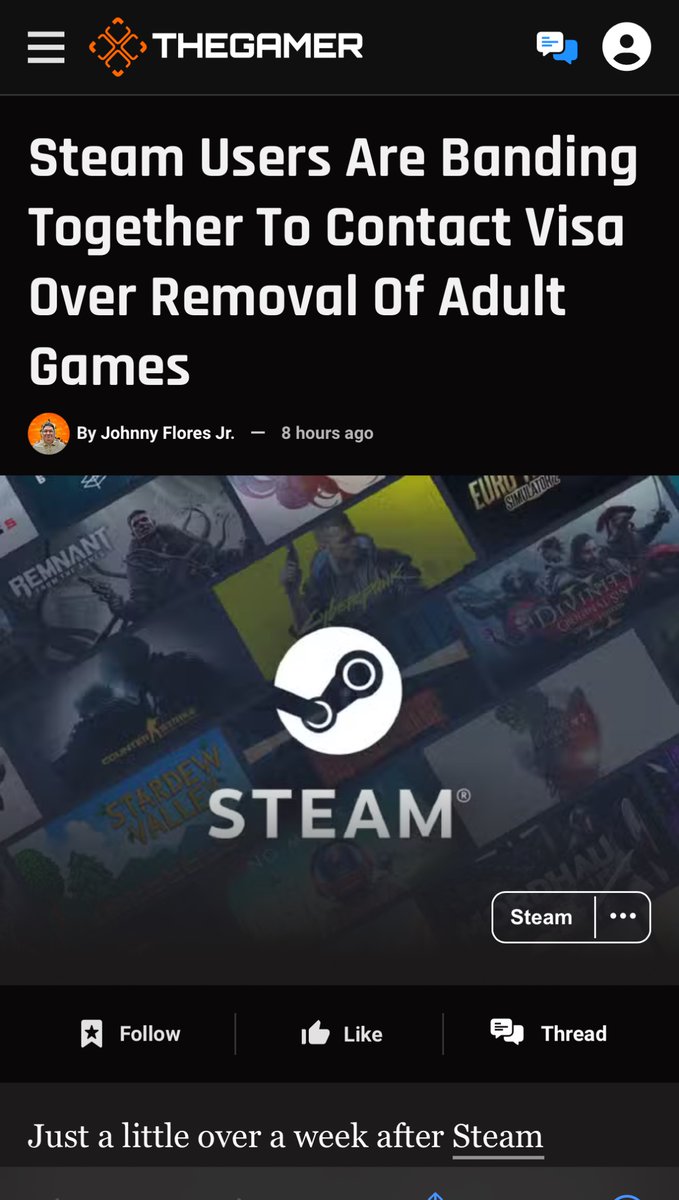 Steam Users Are Banding Together To Contact Visa Over Removal Of Adult Games
