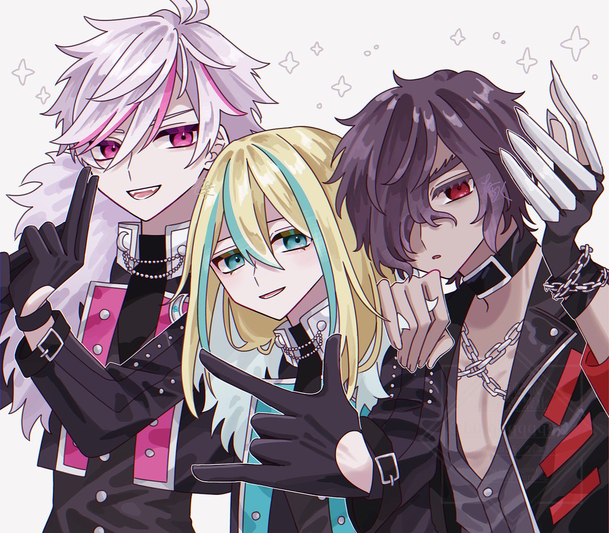 LinqqqqqqqQ's tweet image. BMGの並び可愛い〜の絵🩷🩵❤️