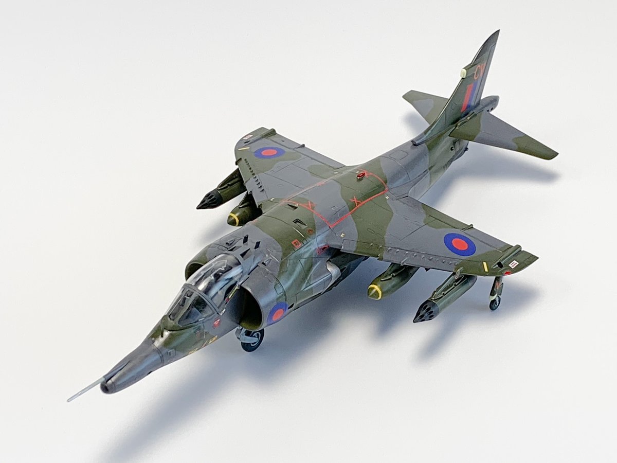 nuts4pm's tweet image. Harrier GR.3 (1/72) 完成しました！
水性ホビーカラーではかどります
#ハセガワ
#72lab定例会