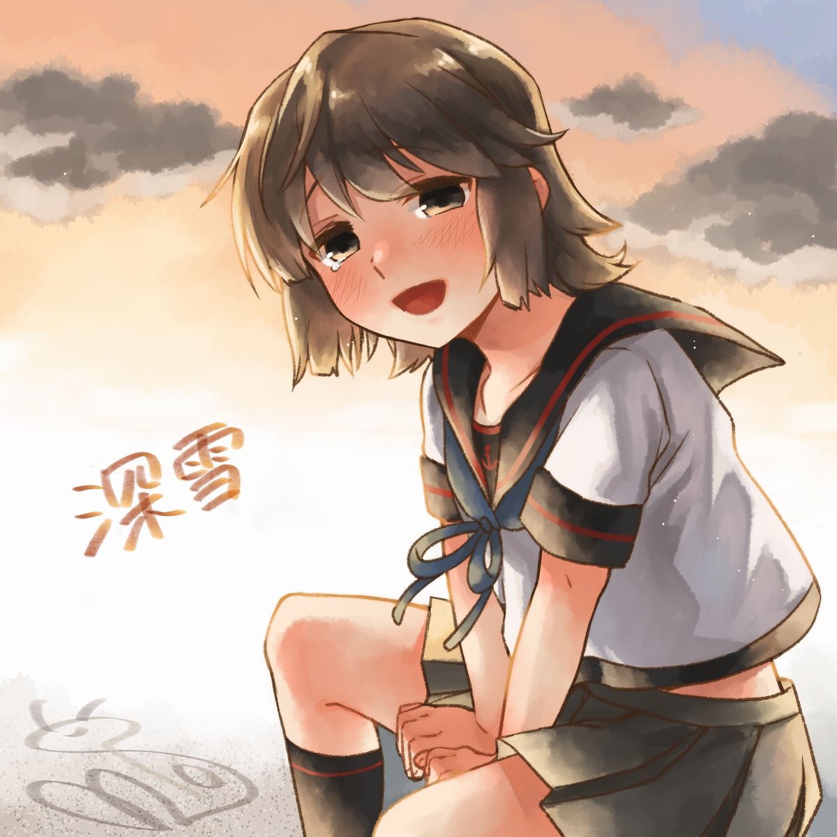 oeoeuhoho's tweet image. 呆れて　笑って

#艦これ
#深雪