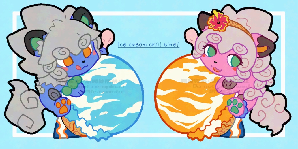 Riscomofu's tweet image. 暑い日はアイスでチルしよ🍨❄️
#シシナミ祭2025