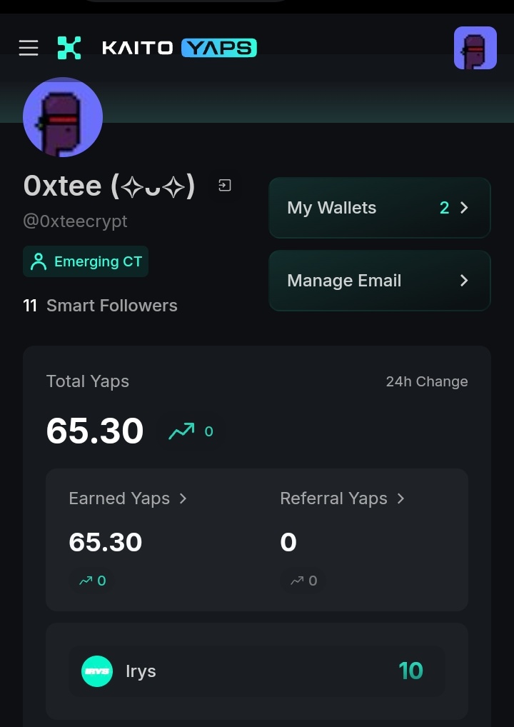 0xteecrypt's tweet image. Not bad overall,
Expect more @irys_xyz content (keeping it to 1 or occasionally 2+ per day),
The era of programmable data and Data-fi is coming,
See y'all this week🥂