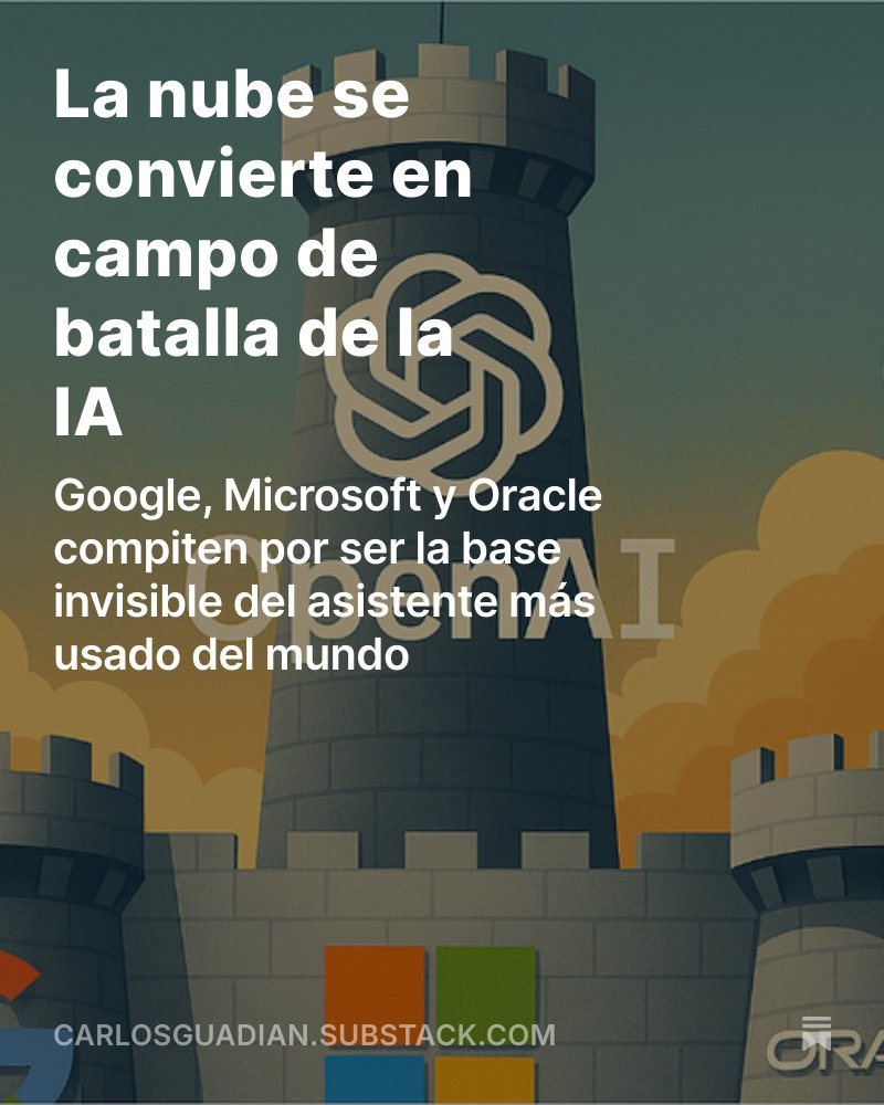 🔍 Google, Microsoft y Oracle compiten por dominar la infraestructura de la IA. La nueva batalla no es por el mejor modelo, sino por orquestar agentes, datos y decisiones.
Lo analizo en mi último artículo de #CluPad for Business.
carlosguadian.substack.com/p/la-nube-se-c…