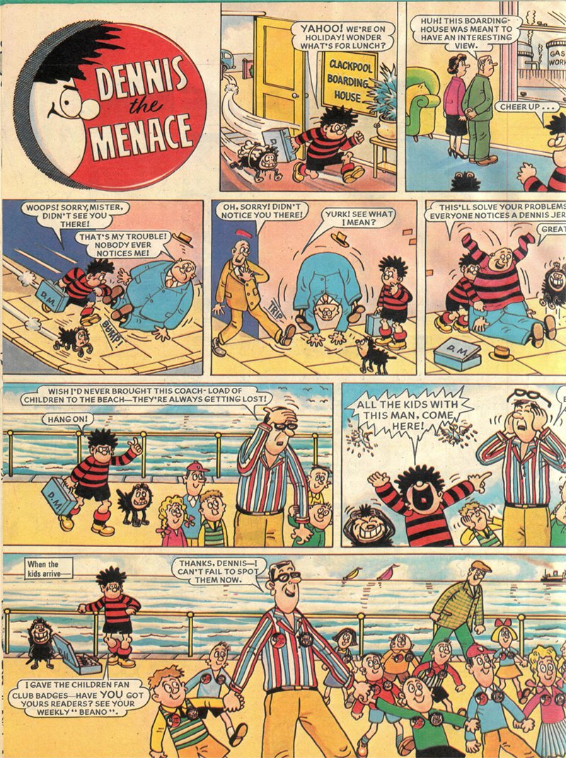 thefcfc's tweet image. Dennis The Menace, as discussed in the 'Summer Special' episode 22 of The Funny Comics Fan Club - available in all good seaside newsagents and wherever you get your podcasts!
(artist David Sutherland, copyright DC Thomson)
podbean.com/eas/pb-5ian2-1…