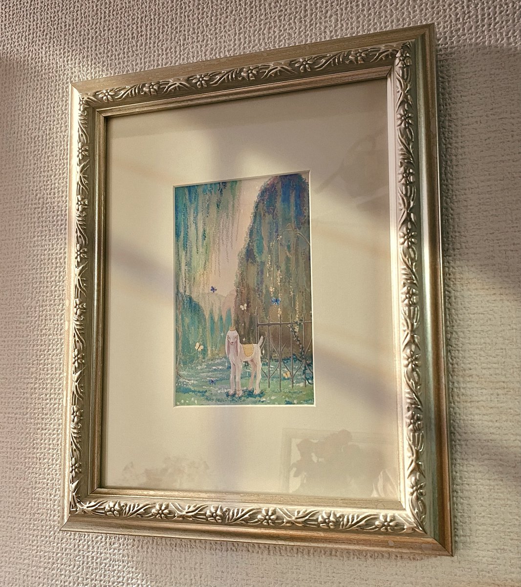 yanpuppe's tweet image. ポストカード用額結構いい〜自分の絵入れたよ🌱
ガラスだしマットも付いてAmazonで約1300円でした✌️お値段以上Amazon