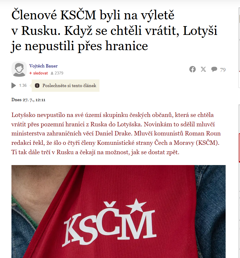 ceskastopa's tweet image. Lotyši na to přišli... aneb vyhlašuji akci "Pošli si svého komunistu do Ruska na výlet, PS: Ideálně přes Lotyšsko"