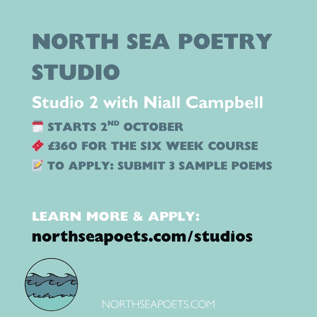 North Sea Poets (@northseapoets) on Twitter photo Now accepting applications for Studio 2 with Niall Campbell <a href="/NiallCPoetry/">Niall Campbell</a> ✍️
Get all the details: buff.ly/TBILVRi
Only eight places available!
#NorthSeaPoets #PoetryWorkshops #poetrycommunity Now accepting applications for Studio 2 with Niall Campbell <a href="/NiallCPoetry/">Niall Campbell</a> ✍️
Get all the details: buff.ly/TBILVRi
Only eight places available!
#NorthSeaPoets #PoetryWorkshops #poetrycommunity