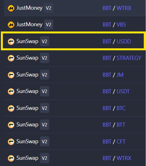We've just launched our 10th trading pair for BabyTuru $BBT 🤌💎

The $BBT- $USDD pair is now live, enhancing our arbitrage efforts and promoting ongoing parity with BBT-USDD 🦅🫡🫶

Let's keep growing together 🤝💪