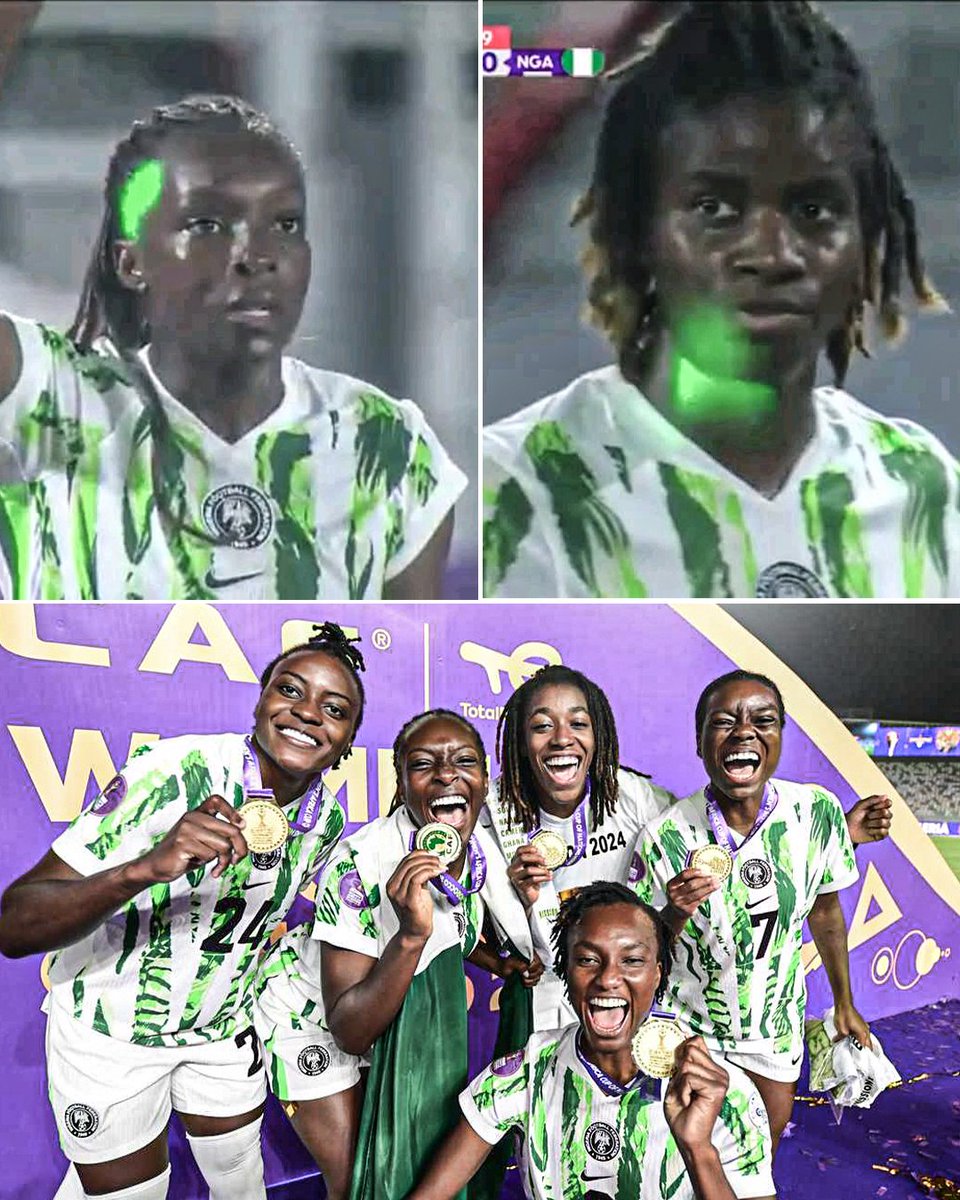 Lasers from the crowd were pointed at Super Falcons players during the WAFCON final, even when they were 2-0 down.

They still pulled off the remontada and came back to win 3-2 and lift the trophy 🏆