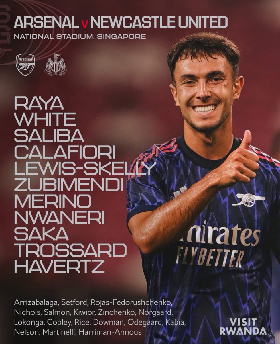 Santana2047's tweet image. Arsenal vs Newcastle lineup